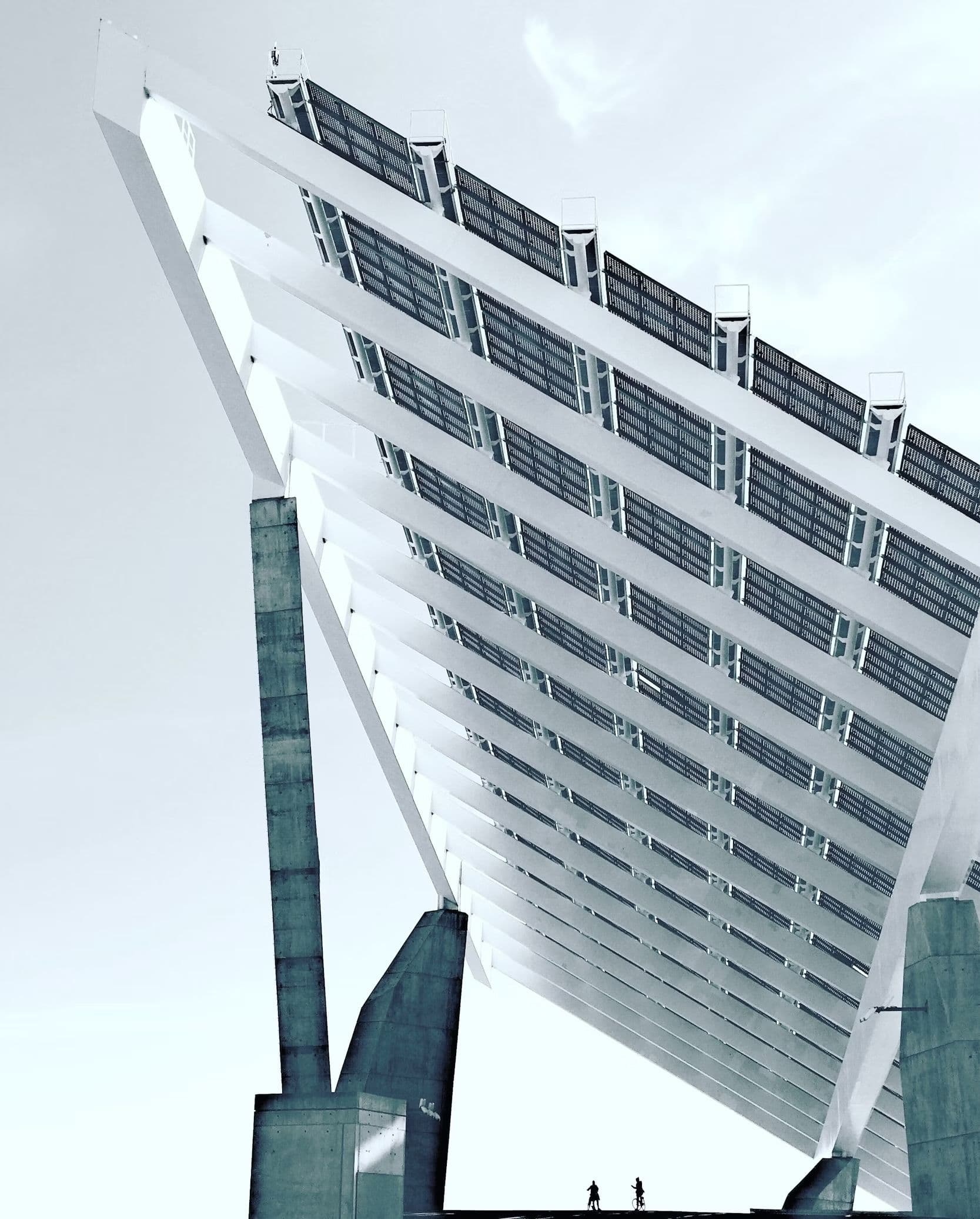 Slanted solar panels